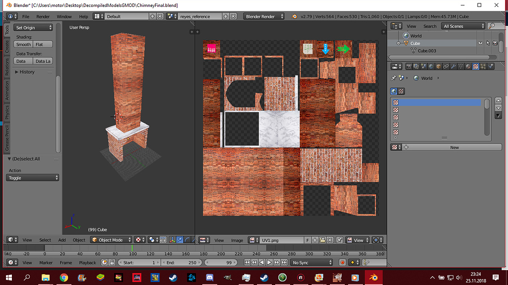 Making Chimney for GMOD What's next? Materials and Textures
