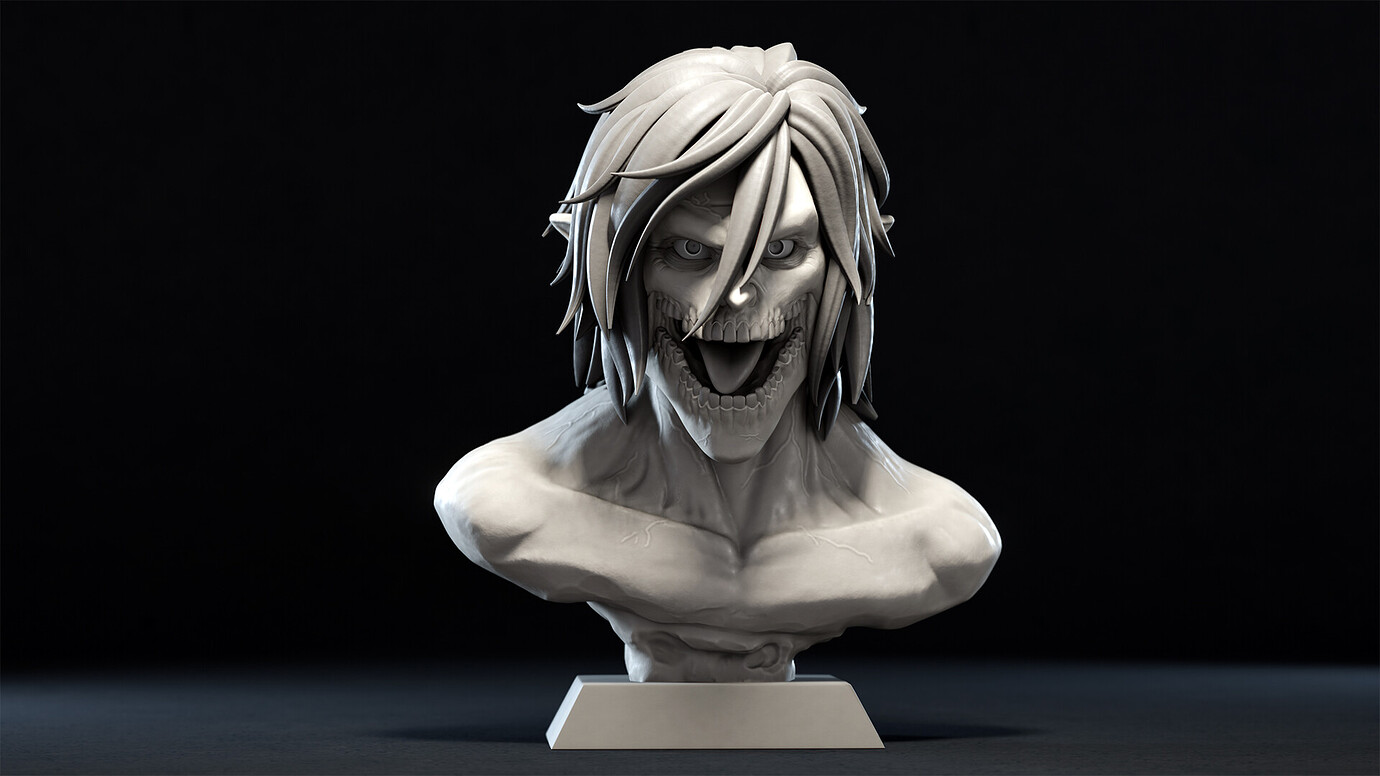 Attack Titan Bust Sculpture Finished Projects Blender Artists Community