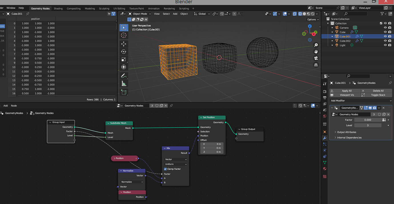 Morphing 3D objects with Coordinates using Python/Geometric Nodes