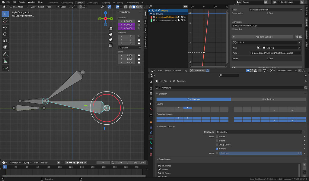 How to drive the location of a bone based on it's rotation? Animation
