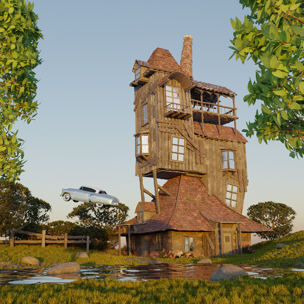 Weasley's House from Harry Potter Finished Projects Blender Artists