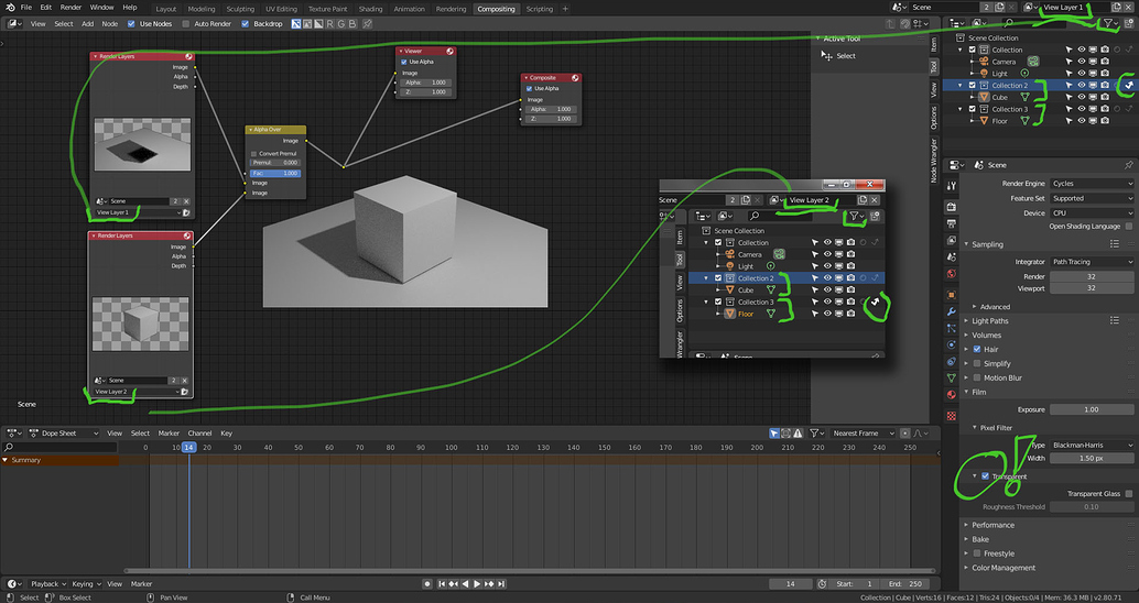 One Scene, Two Render Layers Compositing and Post Processing