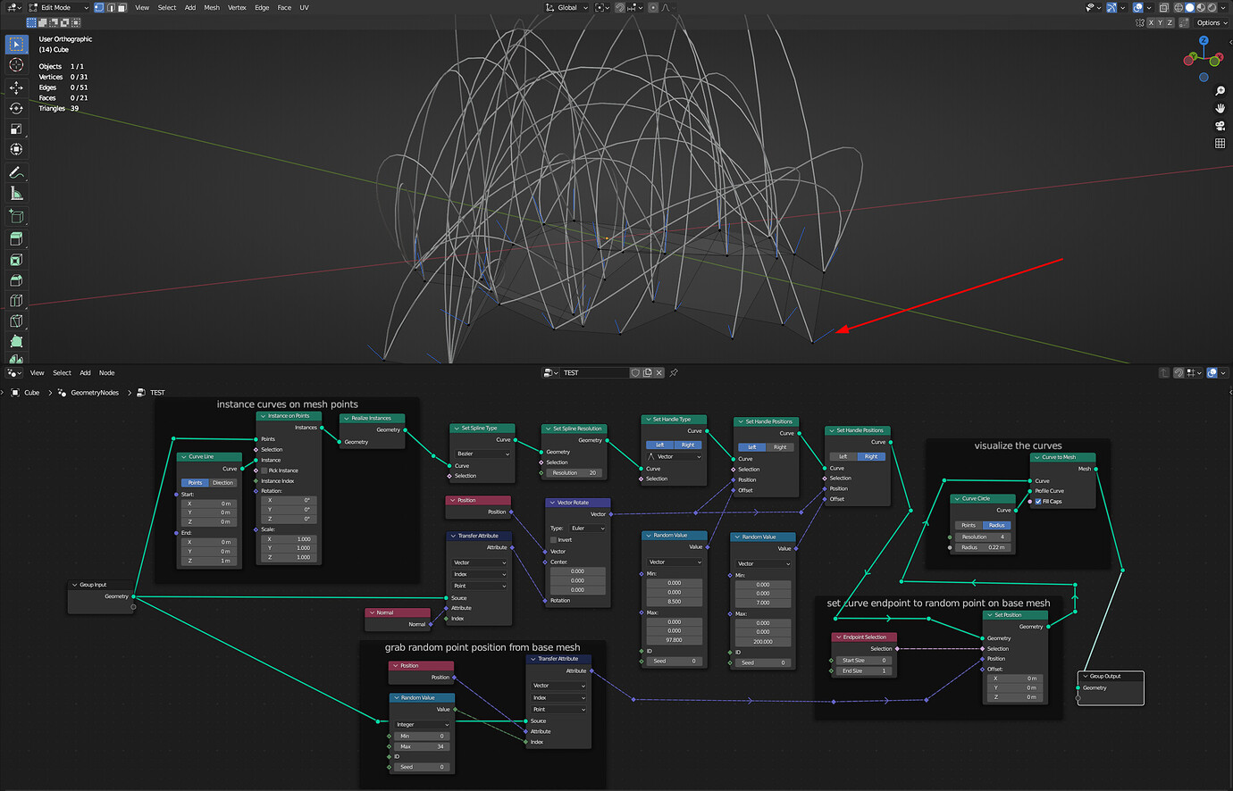 How to align curve handles to vertex normals in Geometry Nodes
