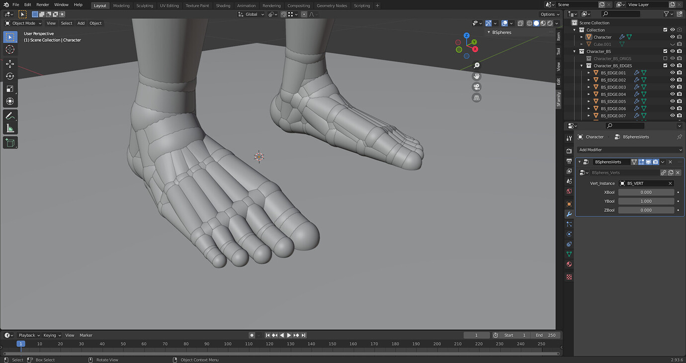 Sculpting a videogame character based on BSpheres Works in Progress