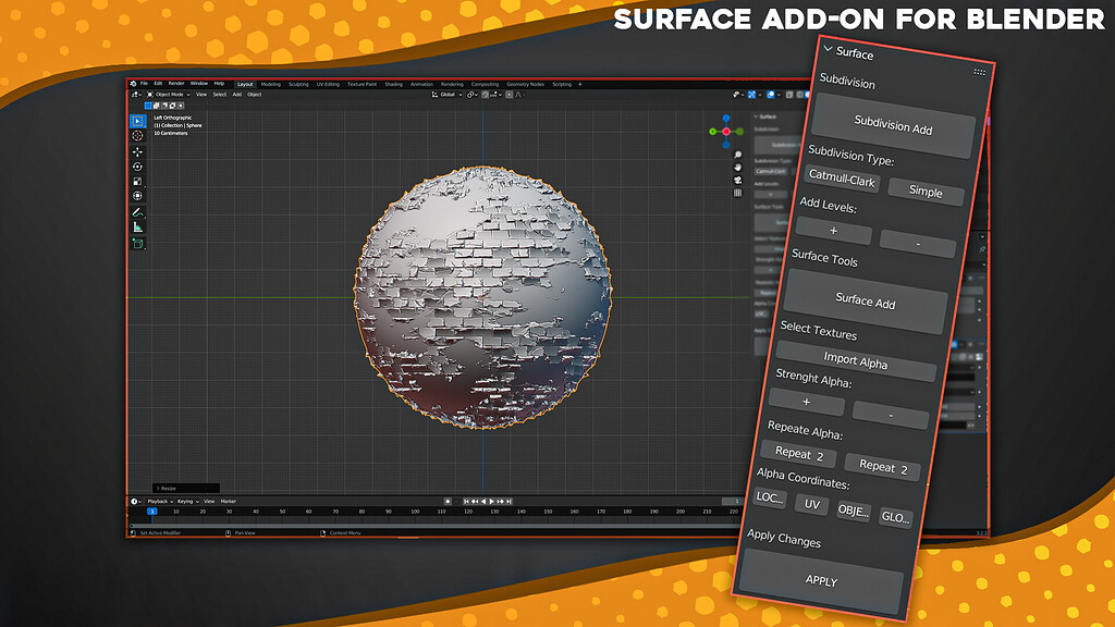 Surface AddOn for Blender Free Released Scripts and Themes