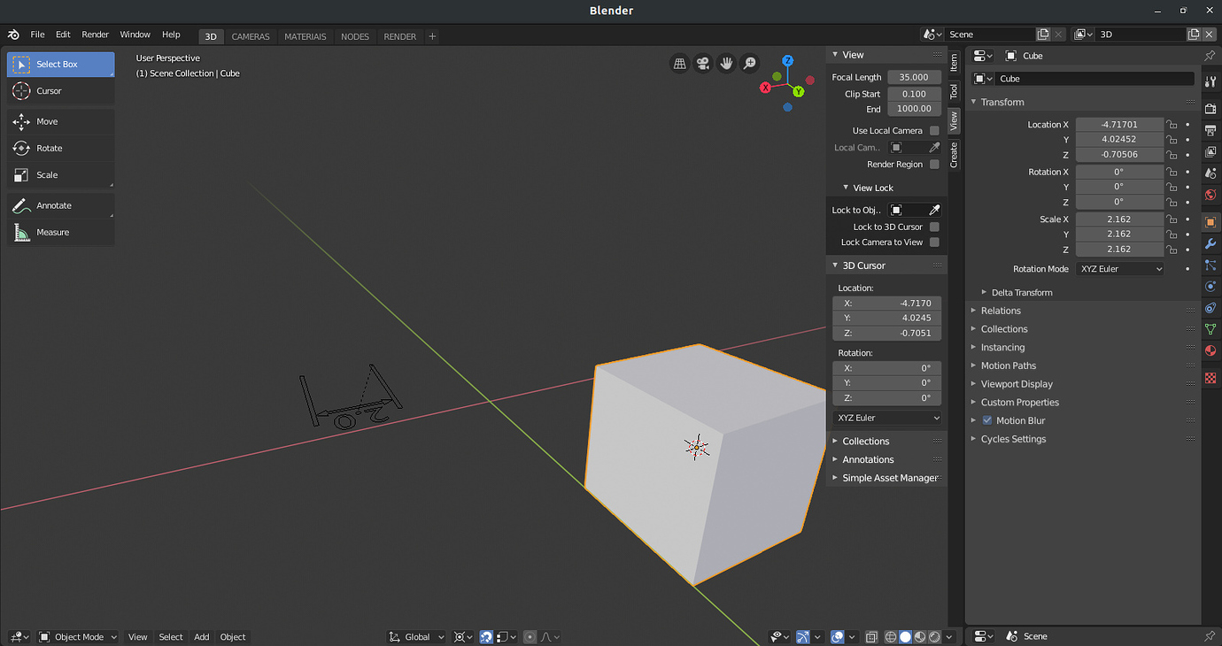 The script for creating dimensions in Blender 70 by Monica_Barcelos