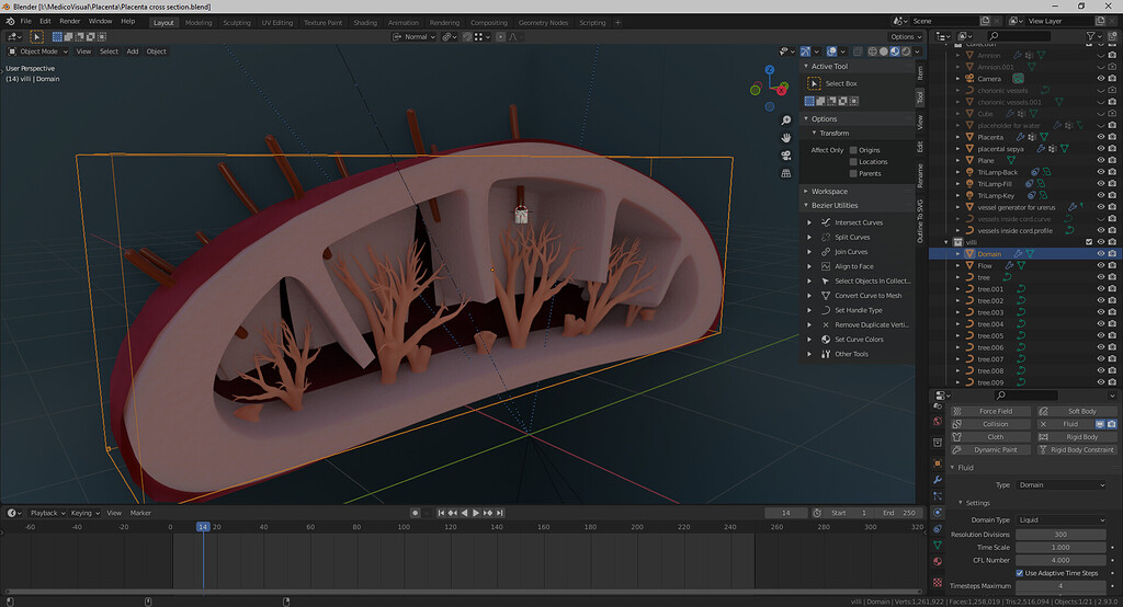 Blender Fluid Simulation does not work even after baking at 300