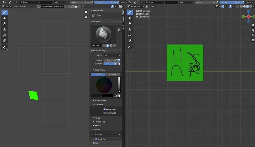 Image not showing correctly in image editor mode Materials and