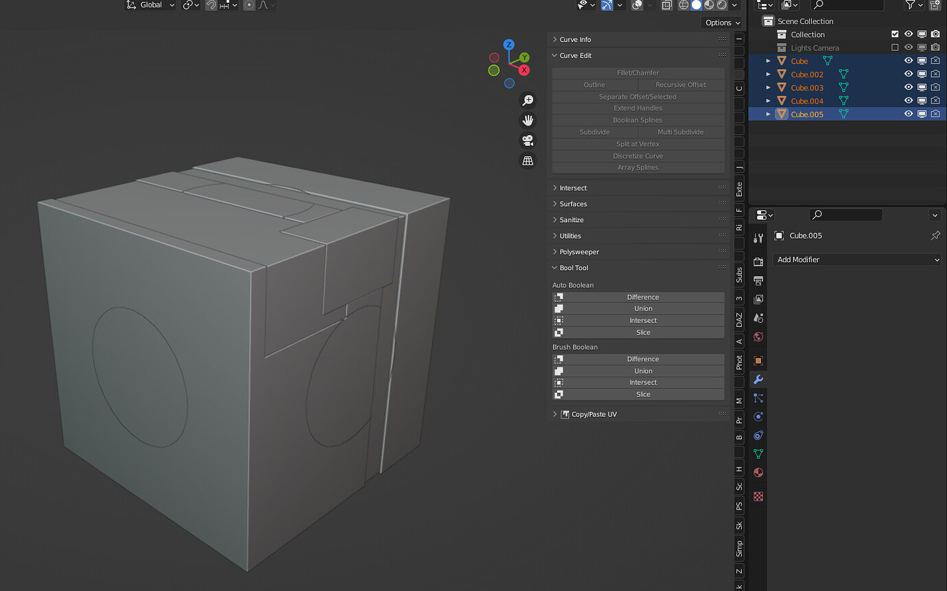 Blender 3.2 Cannot apply boolean modifer after using bool tool