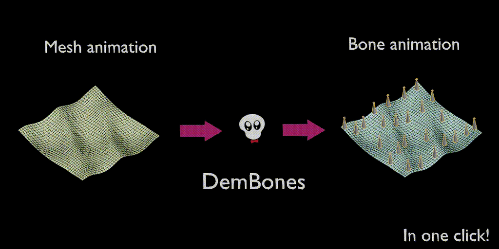 Blender DemBones mesh animations to bone animations in one click Released Scripts and Themes