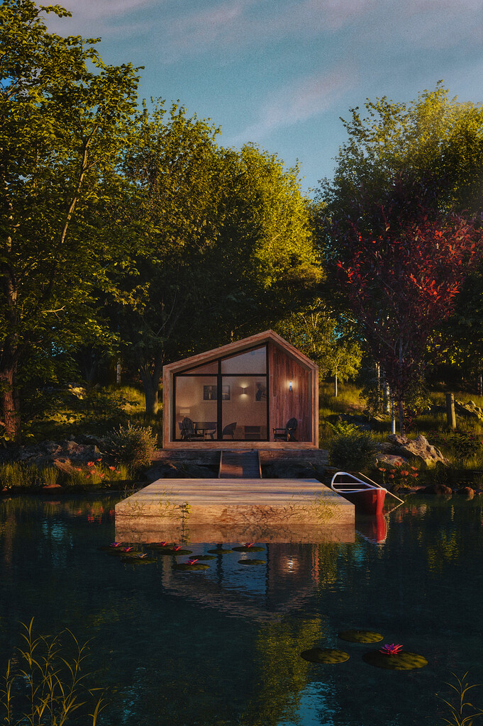 Lakeside tiny home Finished Projects Blender Artists Community