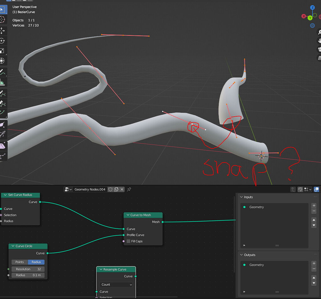 Draw Bezier Curve on other Curve Modeling Blender Artists Community