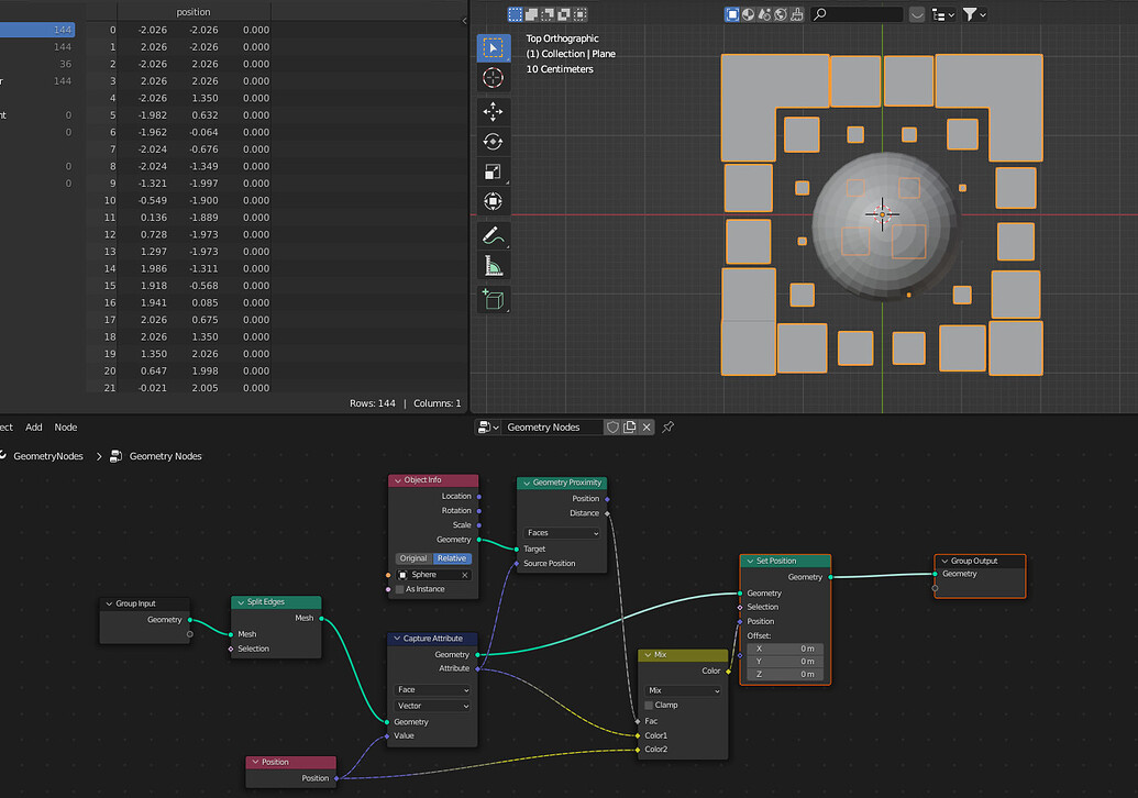 Scaling Faces by Proximity Using Geometry Nodes Modeling Blender