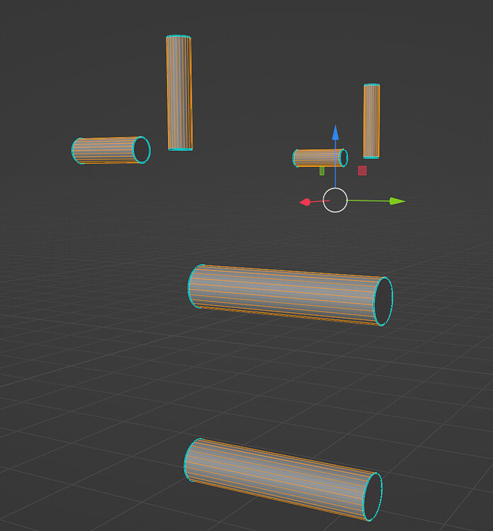 Checker deselect on multiple cylinder objects at same time Modeling
