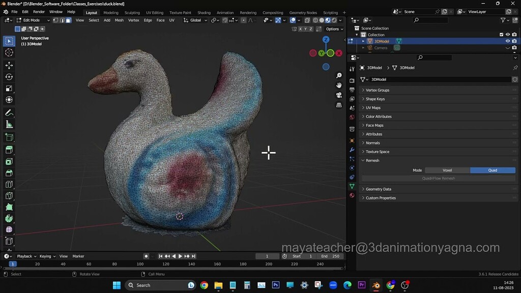 How to convert triangles to quads in Blender Modeling Blender
