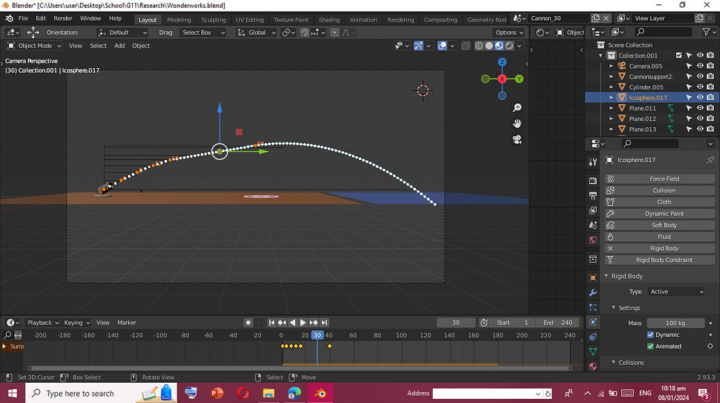 How do I Simulate Accurate Projectile Motion in Blender Particles and