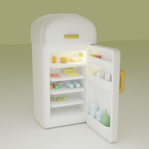 Stylized Fridge Blender 3D artwork Finished Projects Blender
