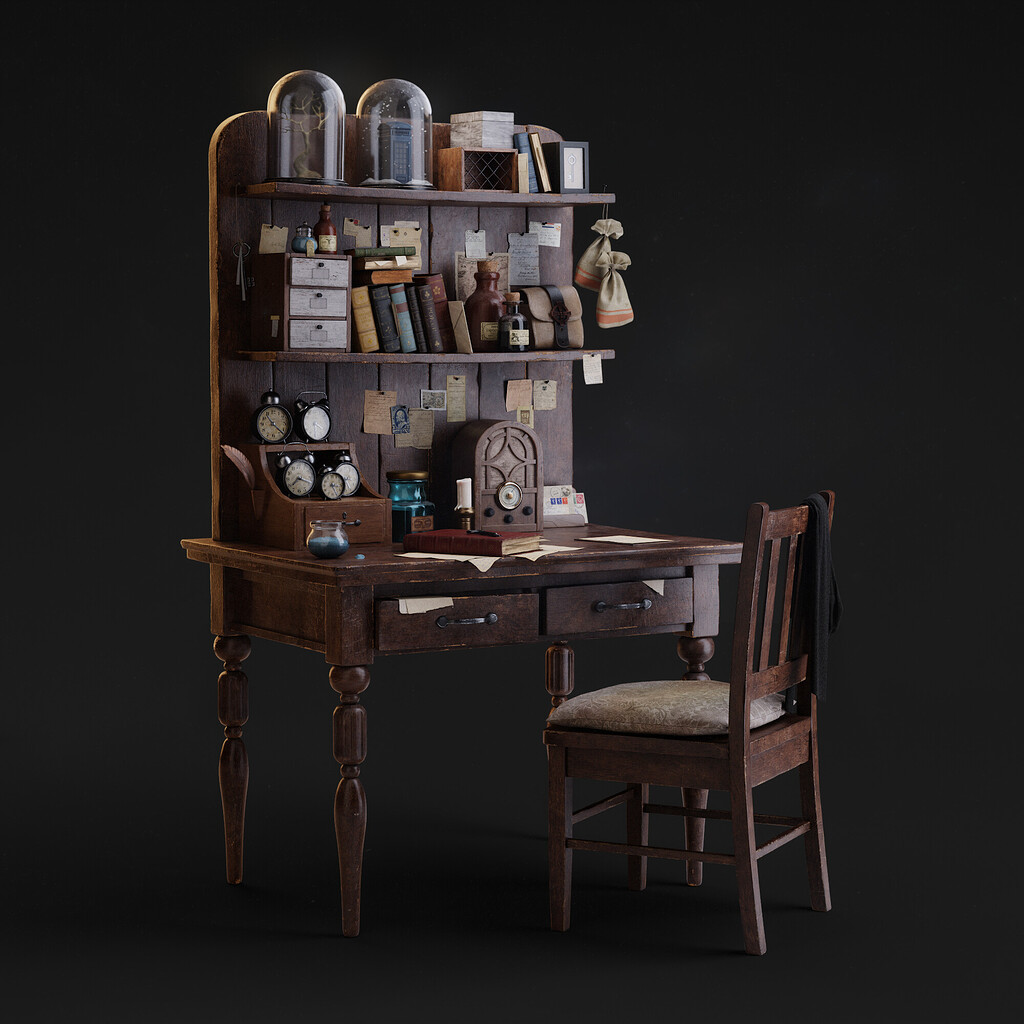 Study Desk Finished Projects Blender Artists Community