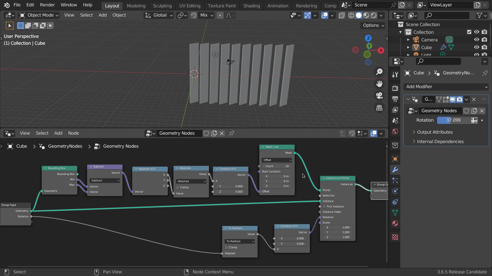 Can't rotate a mesh and its array along the center axis Animation and