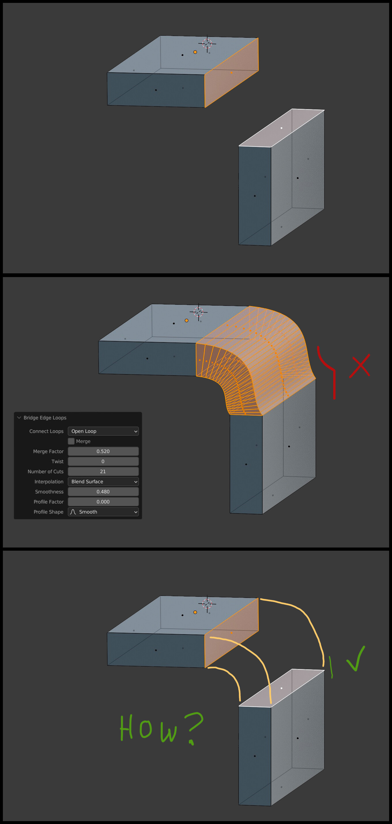 Bridge edge loops problem Modeling Blender Artists Community