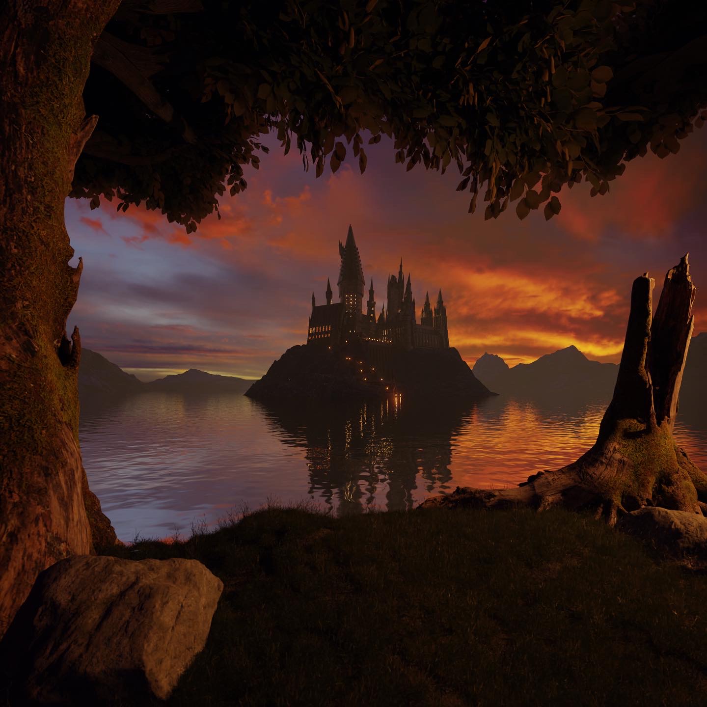 Hogwarts in late summer Finished Projects Blender Artists Community