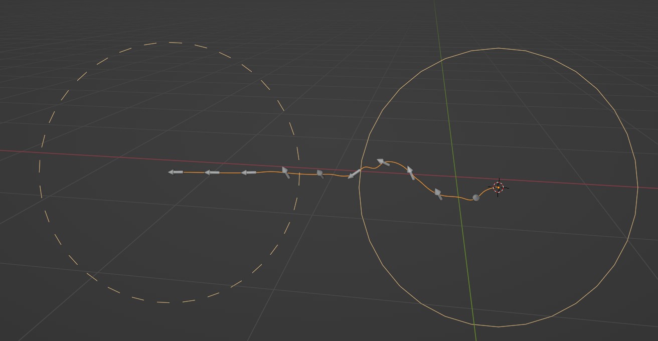 Animated arrow particle not following curve path Particles and