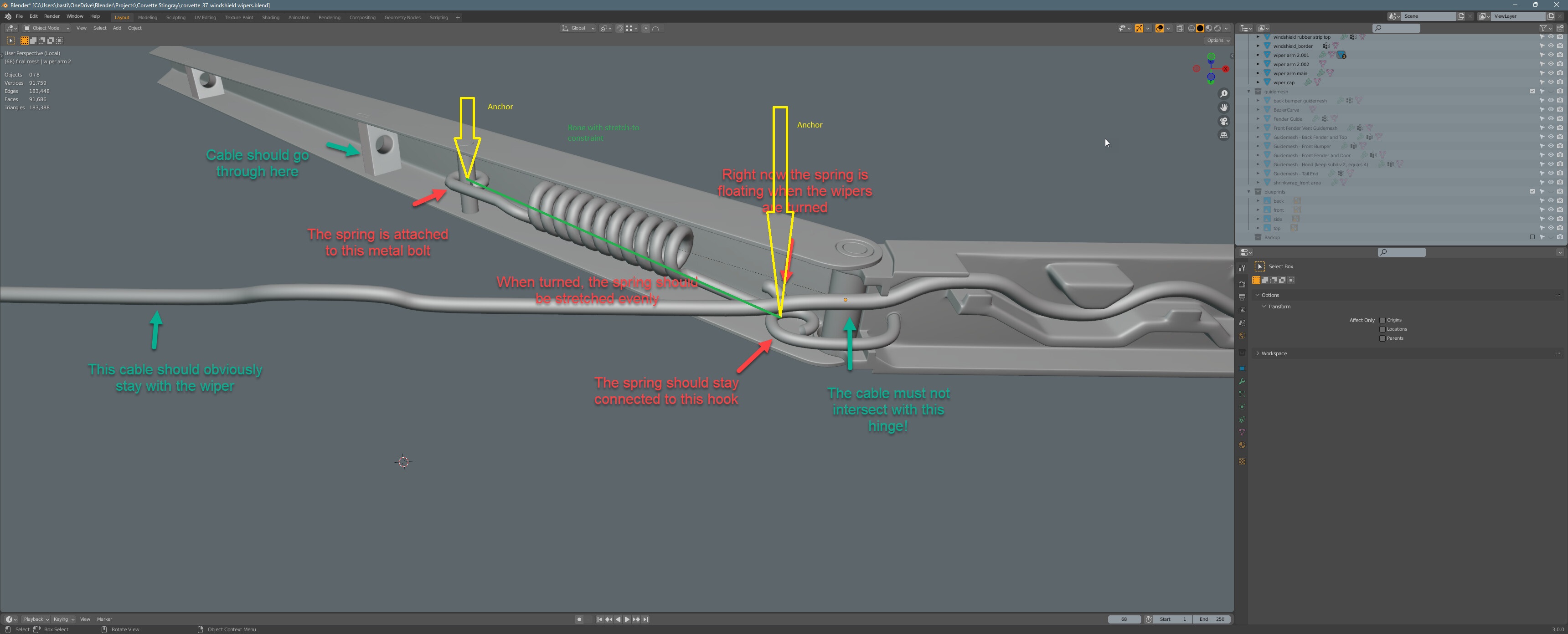 How to rig windshield wipers? (spring and cable) Animation and