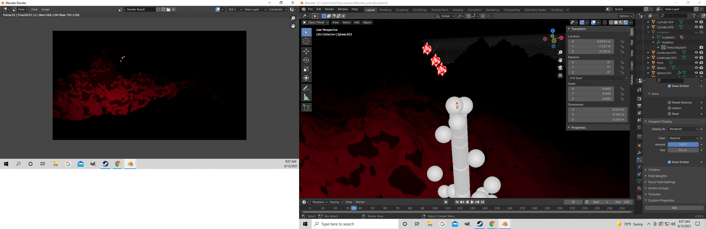 Particle system not working? Particles and Physics Simulations