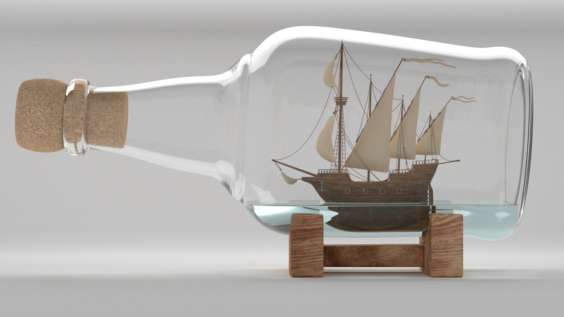 Ship in a bottle Finished Projects Blender Artists Community