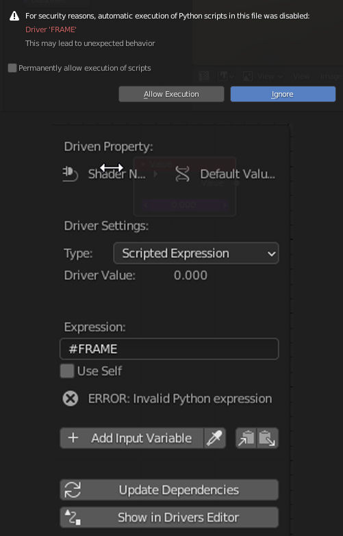 FRAME driver issue Materials and Textures Blender Artists Community