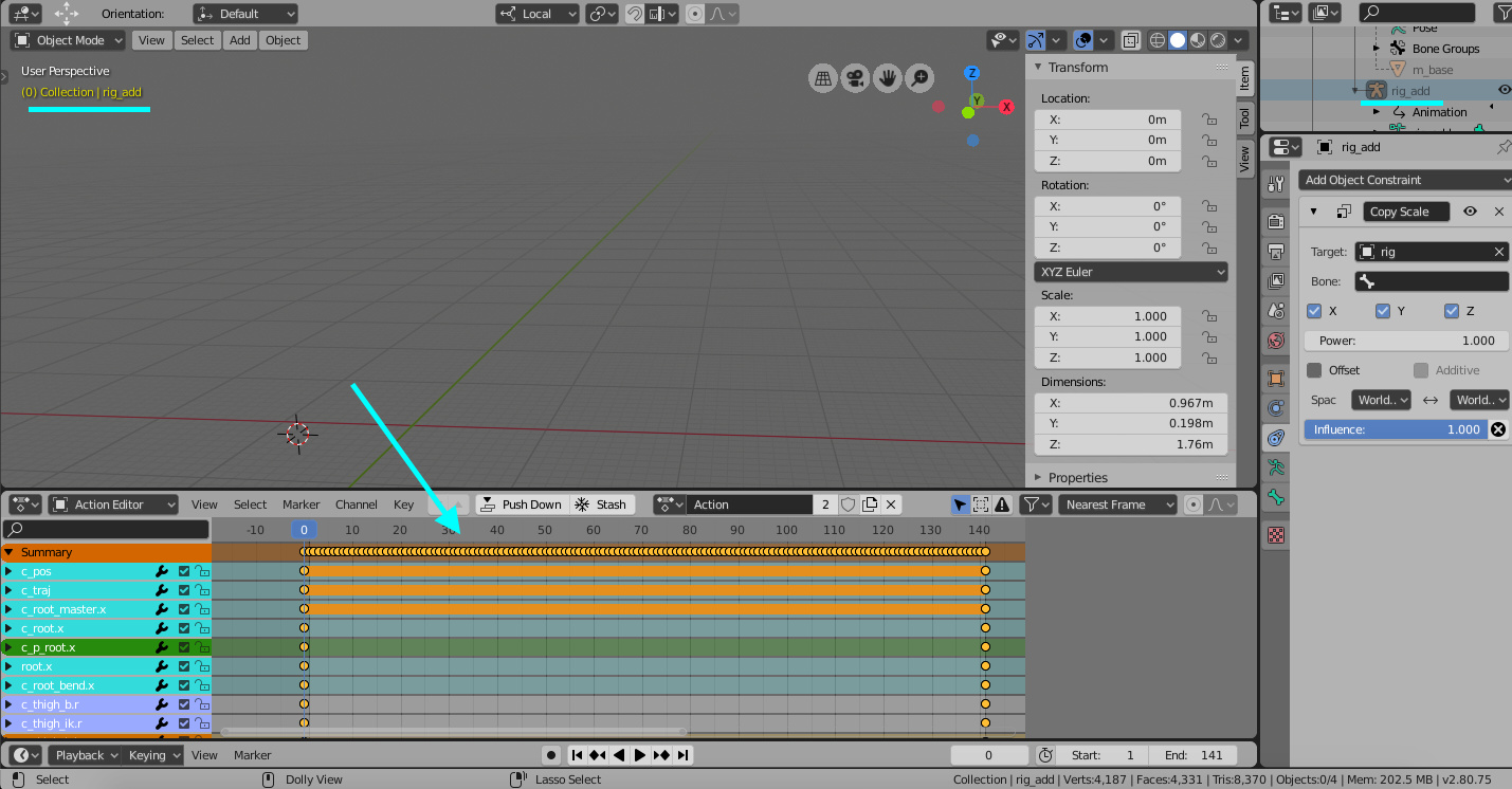 Blender 2.8 NLA Editor and Baking Multiple Actions Animation and