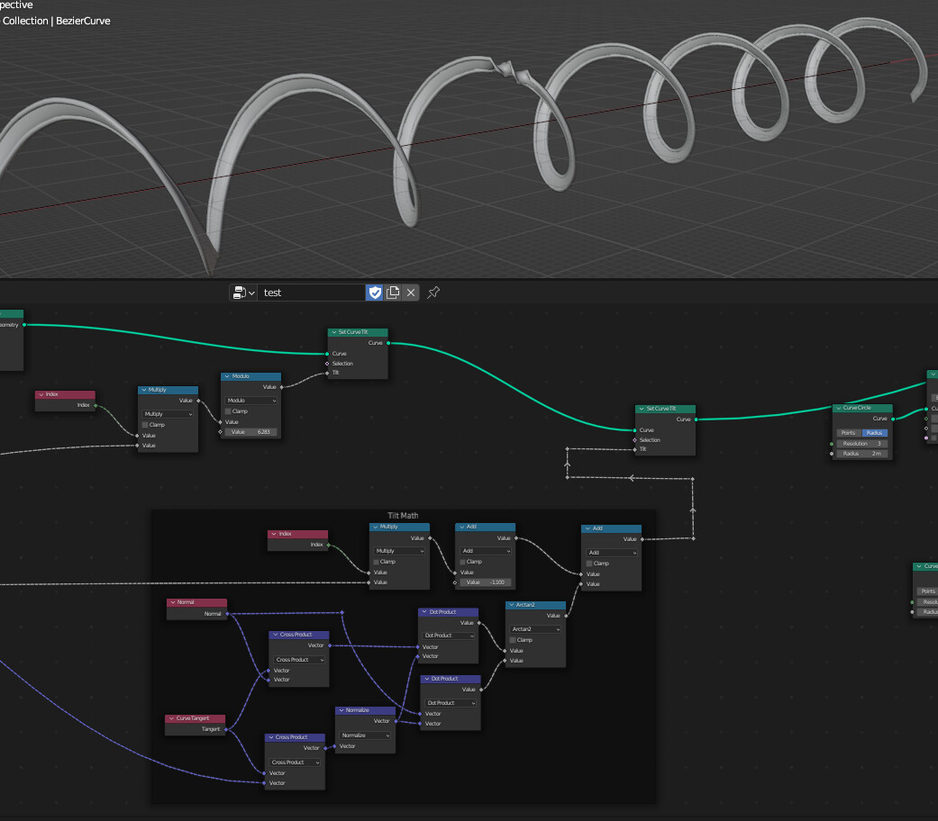 "ZUp Curve Tilt" NodeGroup for Blender 3.0 (Geometry Nodes) 15 by