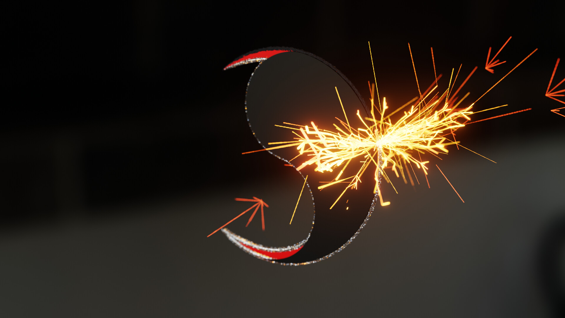 Procedural Sparks with Geometry Nodes in Blender Test Works in