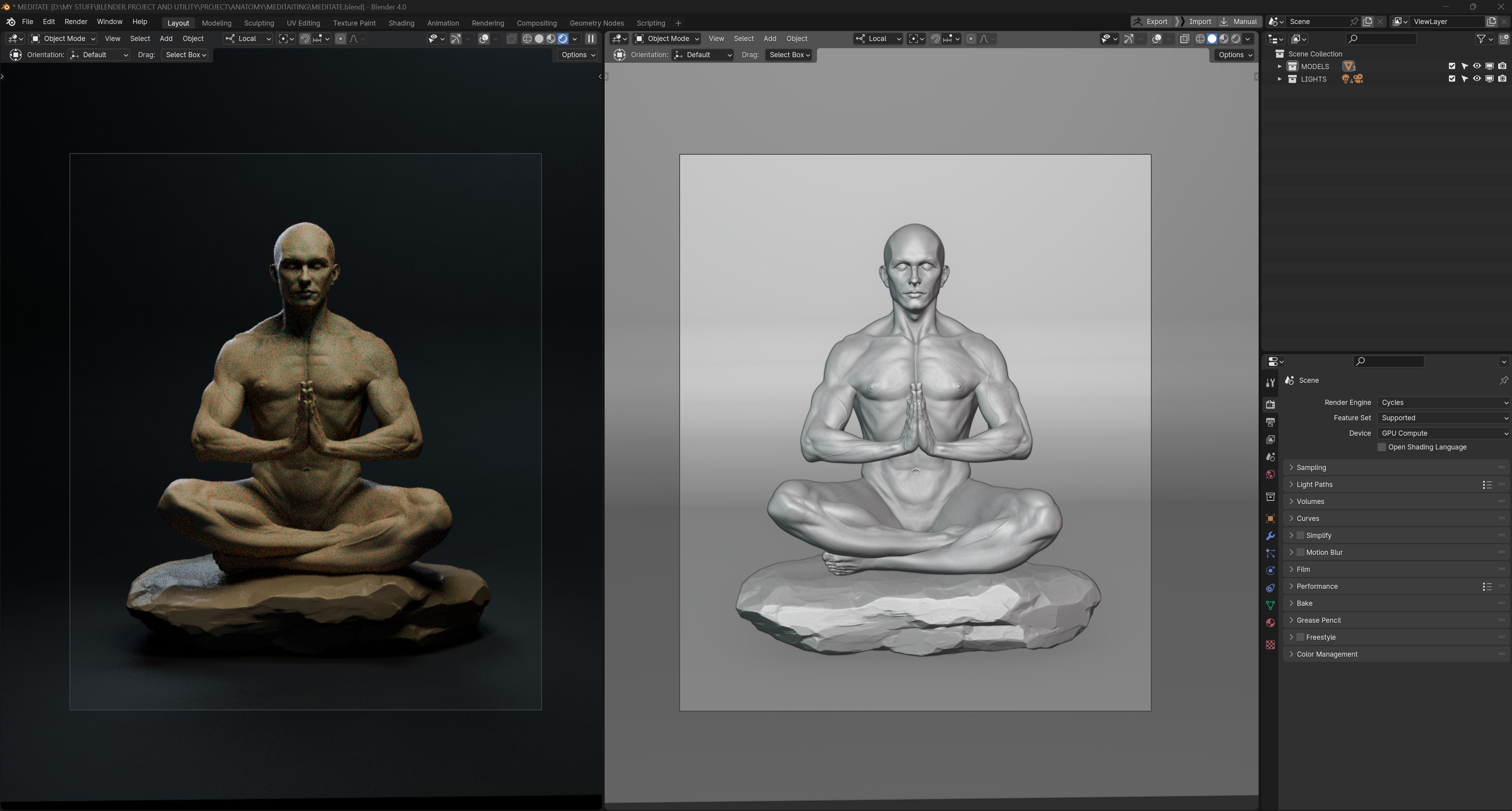 Meditate anatomy study Finished Projects Blender Artists Community