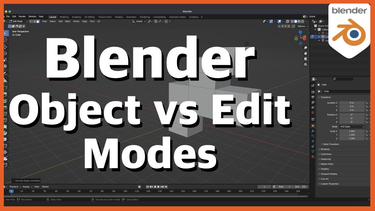 Blender 3D Viewport Lesson 2 Object & Edit Modes Tutorials, Tips