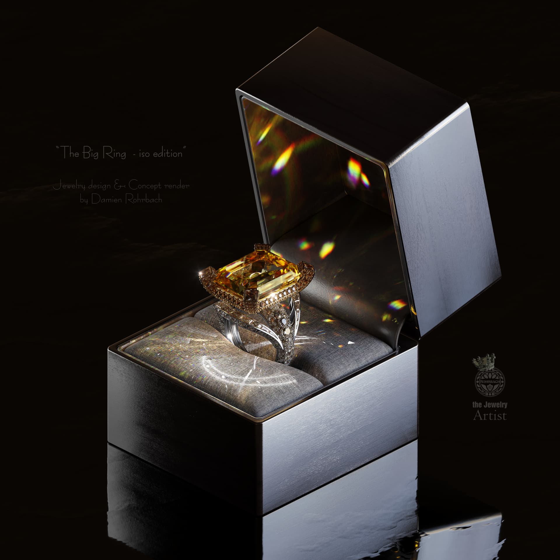 The big ring an isometric take on high jewelry Rendered with