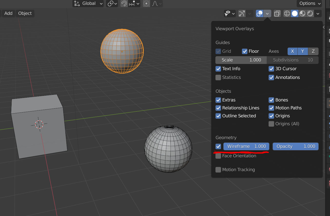 How to disable wireframe in object mode? Basics & Interface Blender