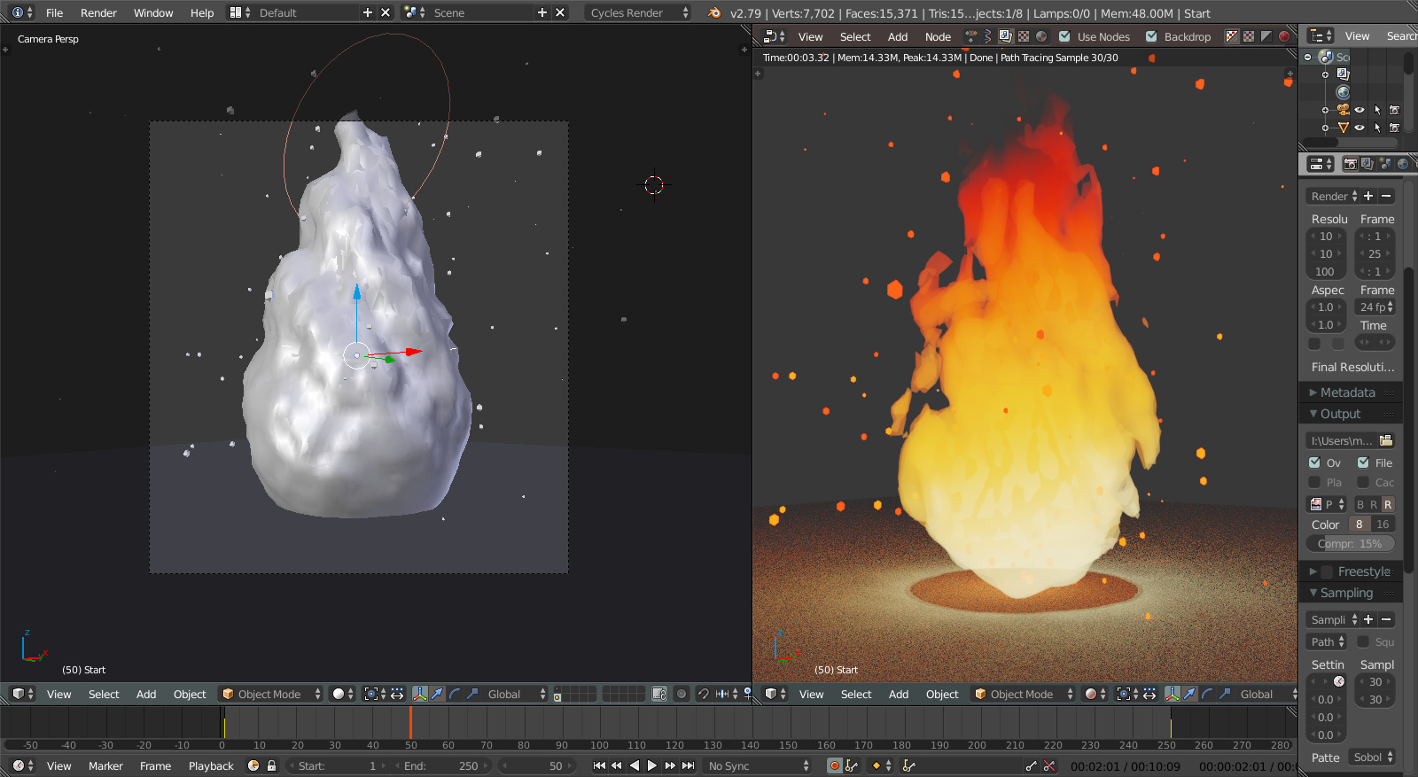 Stylized Mesh Fire Works in Progress Blender Artists Community