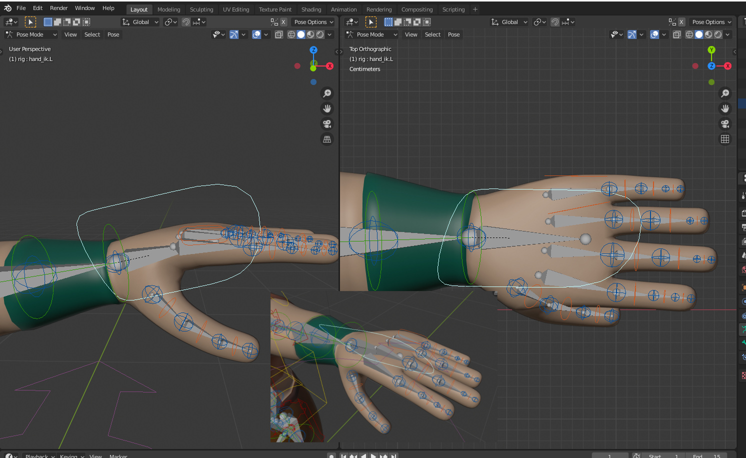 How to correct rigify hand paddle rotation before parenting character