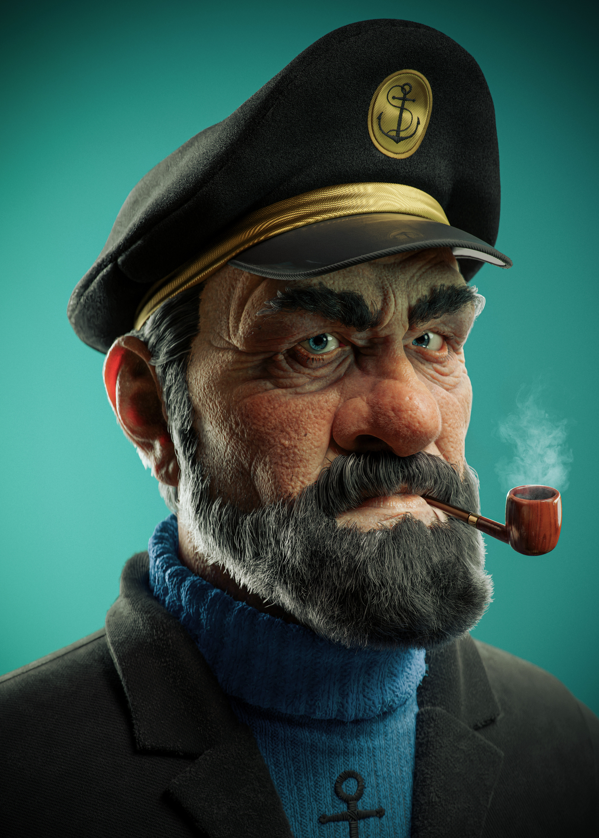 Captain Archibald Haddock Finished Projects Blender Artists Community