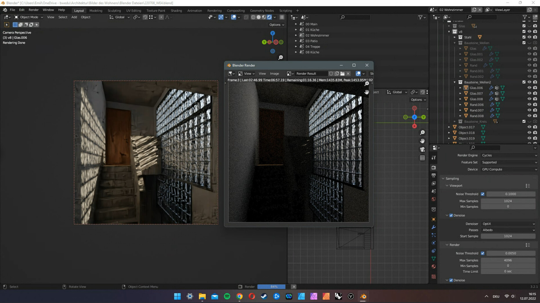 Different shadow caustics in viewport and final render Lighting and Rendering Blender