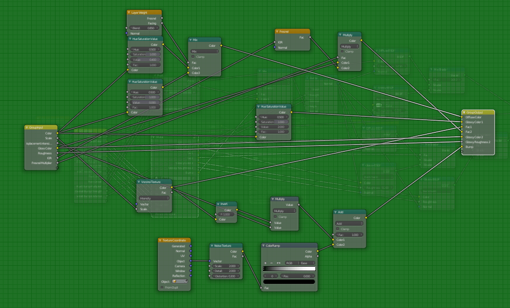 Simplifying procedural node group. Materials and Textures Blender