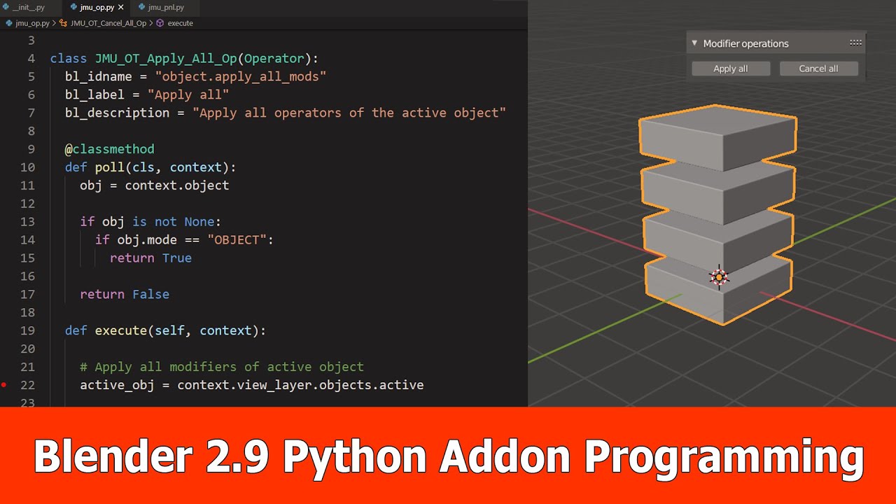 Blender Addon Programming witjh VS Code Tutorials, Tips and Tricks