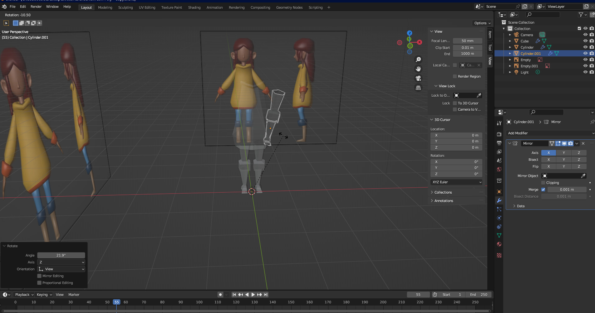 Object rotates only around origin point interfering with mirroring
