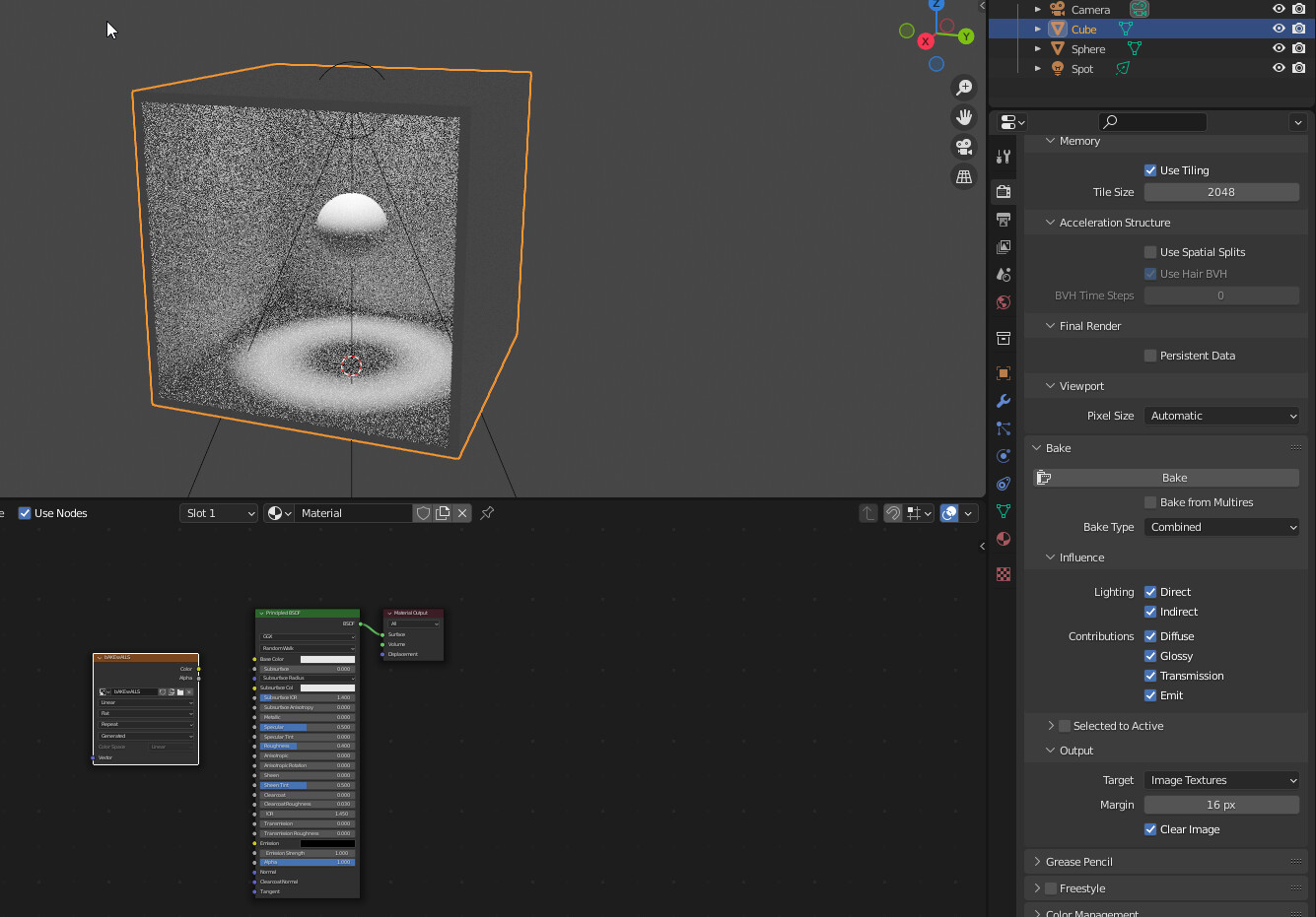 2048 Bake One Cube 4096 samples One Hour? Lighting and