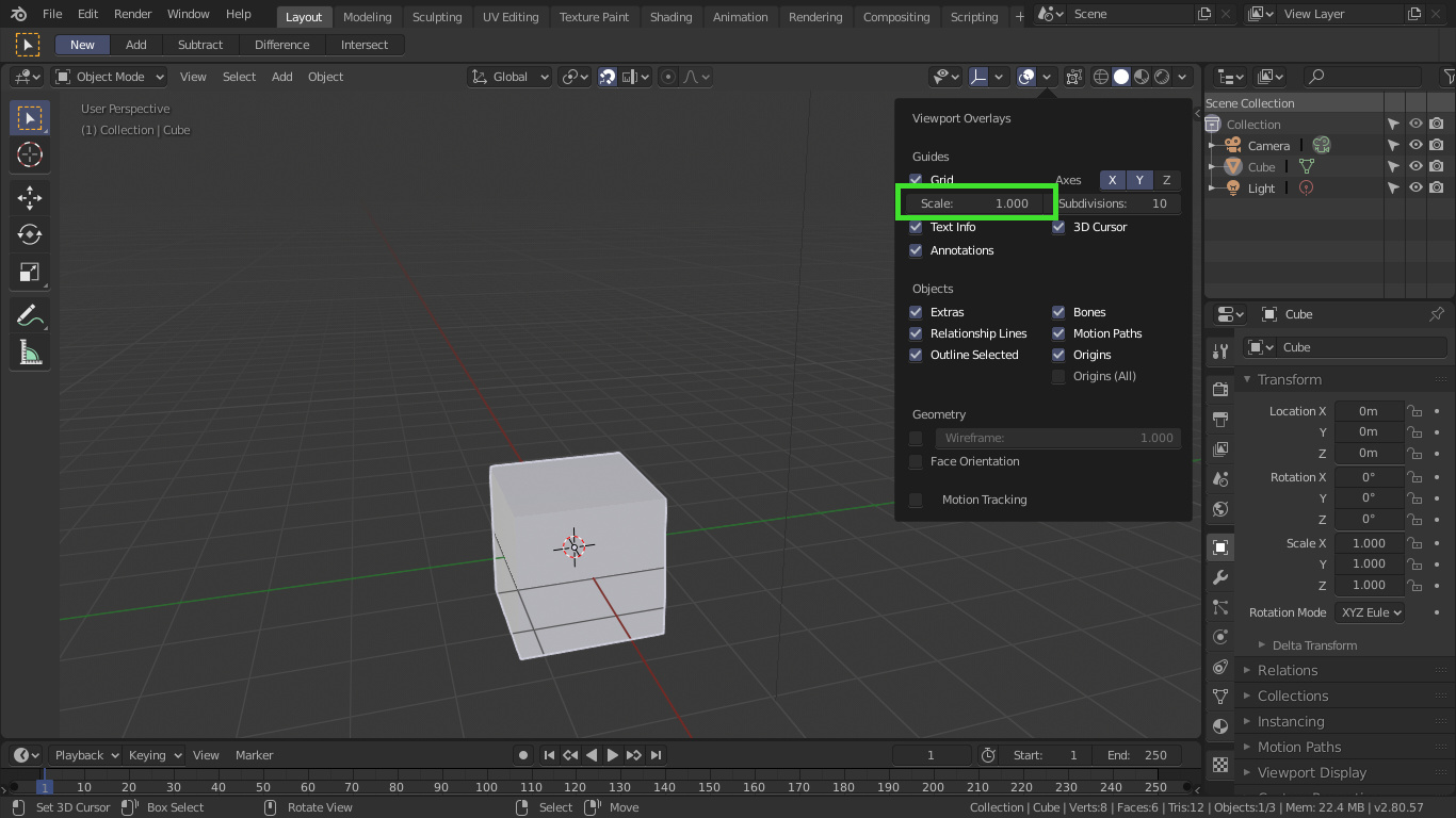Specific size grid in Blender 2.80 Basics & Interface Blender Artists Community
