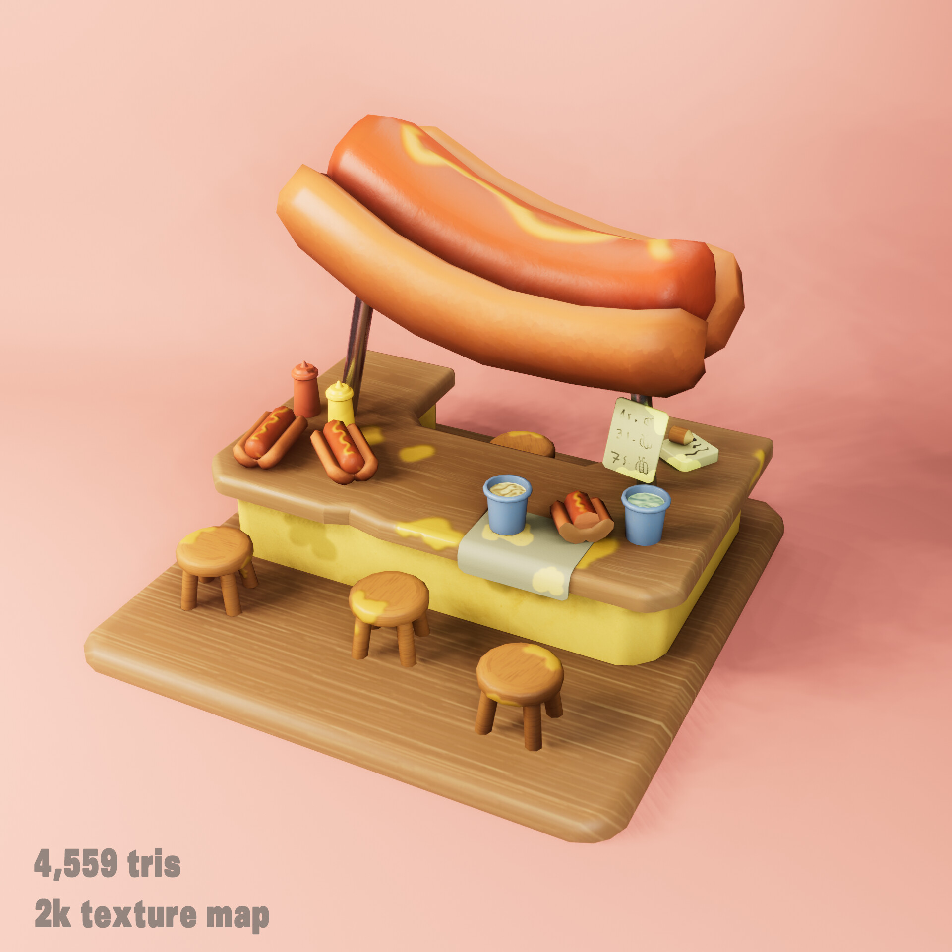 Low Poly Hot Dog Stand Finished Projects Blender Artists Community