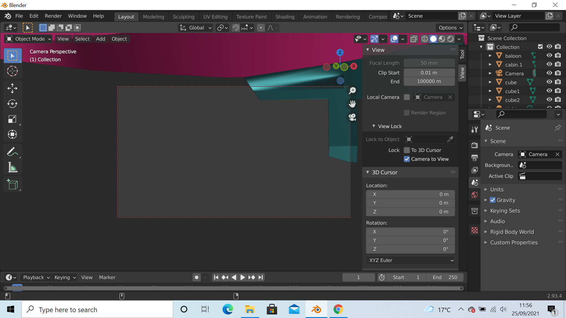 Why when I zoom the camera out does my object disappear? Basics