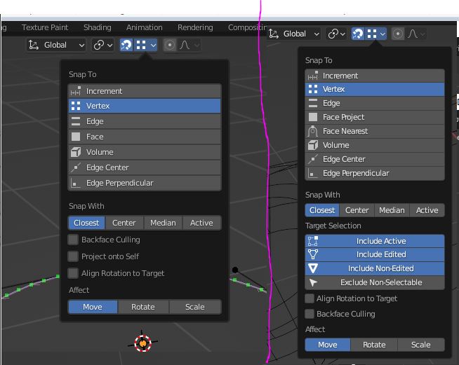 Why is my snap during transform menu different Basics & Interface