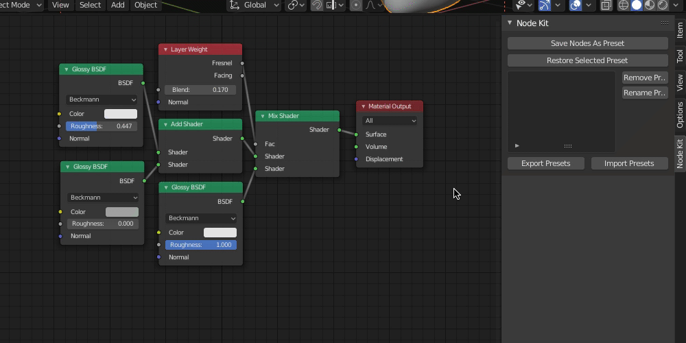 Node Kit Blender addon to manage (save and load) nodes in Node